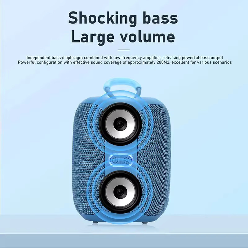 T&G Tragbarer Bluetooth Lautsprecher mit Subwoofer und FM Radio in Grau - Bild 4