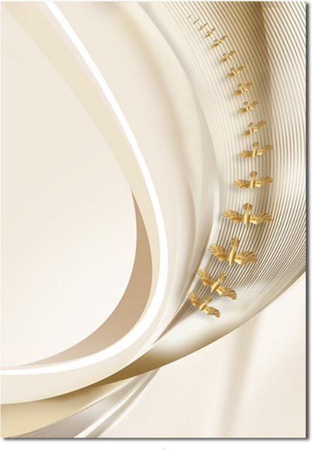 TPFLiving Luxus Poster Leinwand Abstrakte Strukturen Modell C, Farben: Beige, Weiß, Gold, Breite: 40 cm, Höhe: 50 cm - Bild 1