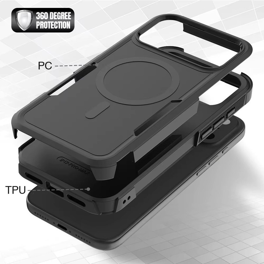 Ott-Box Robuste Panzerhülle mit MagSafe für iPhone 17 Pro Max, 16, 15, 14 Plus und 13 Pro in Schwarz oder Blau - Bild 3