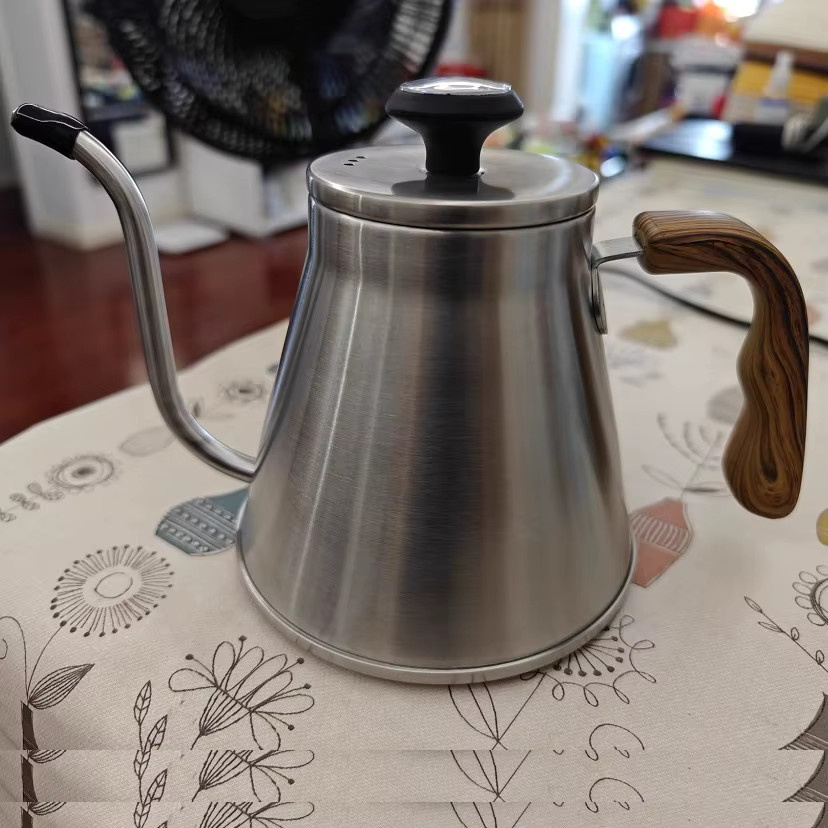 Kaffeekessel aus Edelstahl 304 in Silber mit langem Auslauf und Temperaturregelung für Tee und Kaffee, 1,2 l - Bild 2