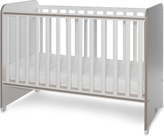 Lorelli Babybett Sweet Dream Unterbettrahmen mit zwei Ebenen in Weiß und Braun, B/T/H: 124 x 68 x 95 cm