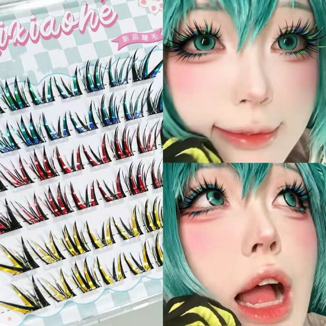 Mixiaohe Manga-Wimpern, Blueorangesilver, Unisex - Bild 1