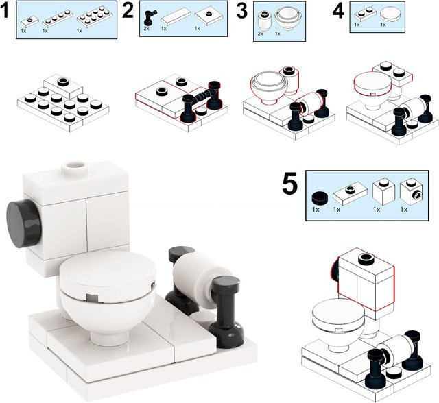 Loo City MOC Tragbare Toilette, Bausteine, ab 3 Jahren - Bild 1