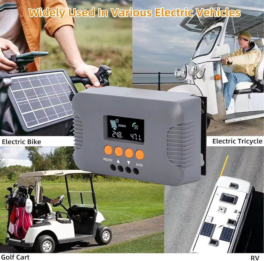 PowMr MPPT 10A Boost Solar-Laderegler in Grau für Lithium LiFePO4 und Blei-Säure-Batterien mit LCD-Display und 15-60V PV-Eingang - Bild 5