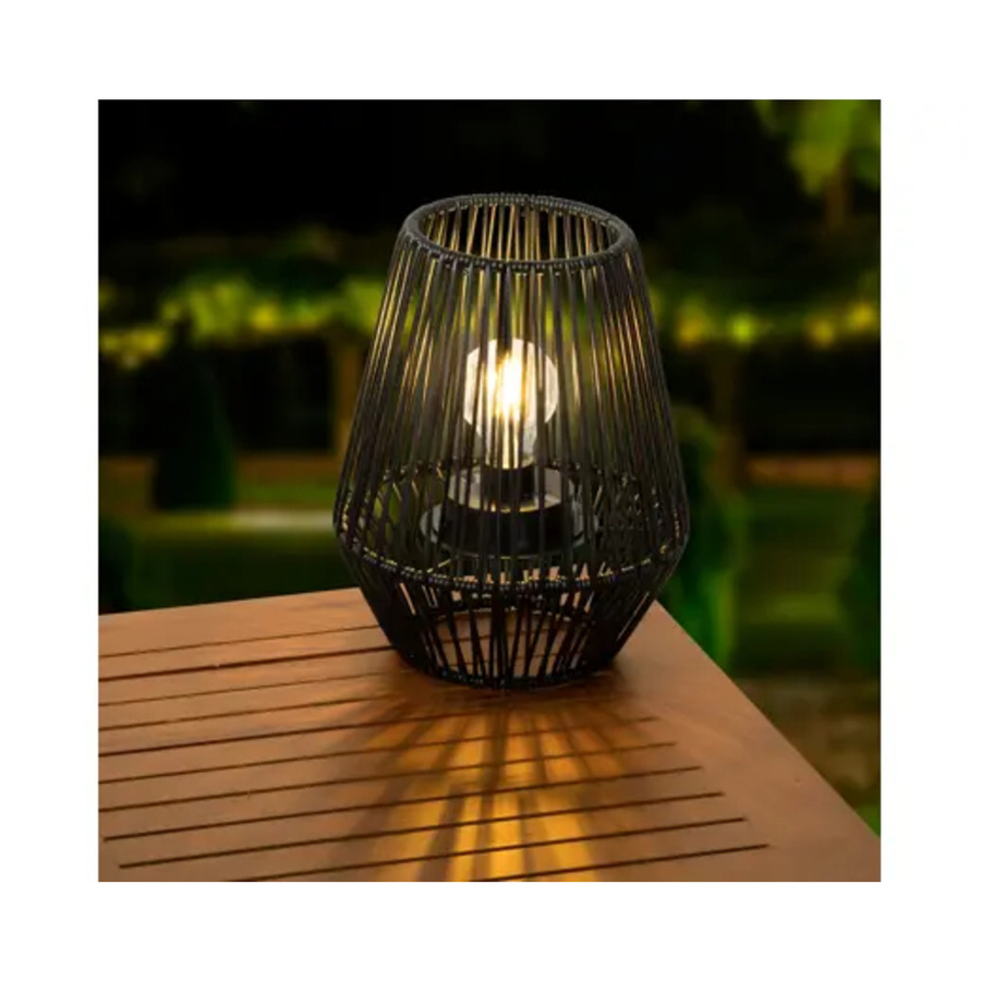 LUMINEO Solarleuchte Tischlampe in Schwarz mit warmweißem Licht für Garten, Terrasse und Balkon - Bild 2
