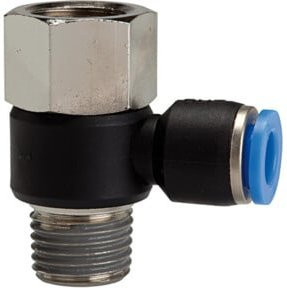 Riegler L-Steckverschraubung Blaue Serie, drehbar, Rc/R 1/2, Durchmesser 10mm, Blau - Bild 1