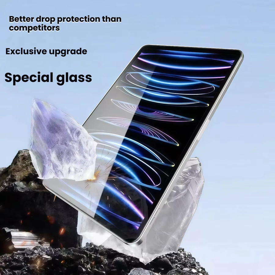 3er-Pack Displayschutzfolie aus gehärtetem Glas für Apple iPad 12,9 Zoll, transparent, mit einfacher Installation und automatischer Staubentfernung - Bild 3