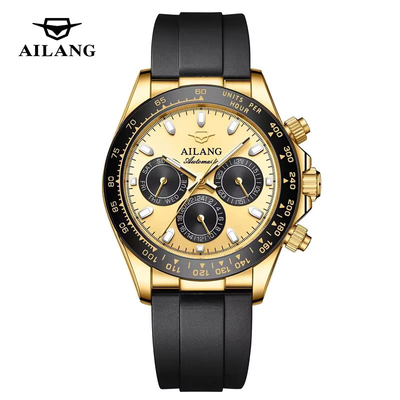 AILANG Armbanduhr Automatik, Silikon, Gold, Herren - Bild 2