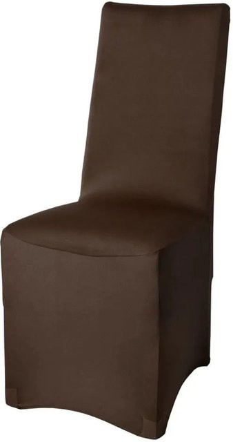 Beautissu Leona Stuhlhusse für Esszimmerstühle in Braun, Stretch-Material, B: 95 cm, H: 45 cm - Bild 1