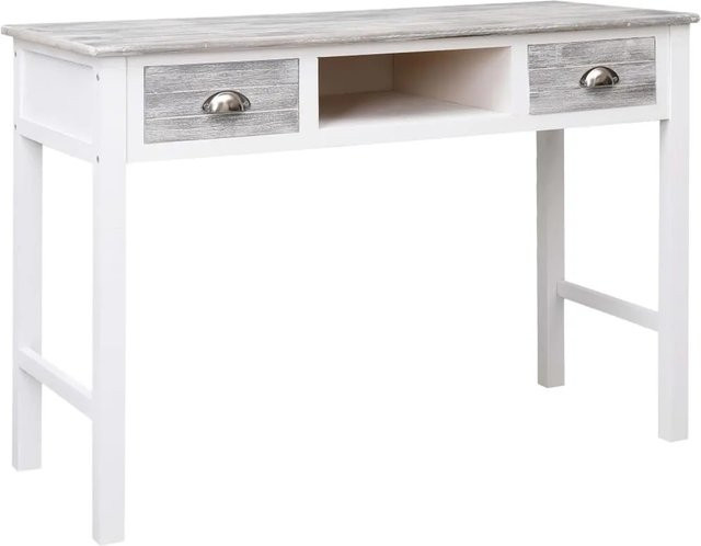 vidaXL Schreibtisch in Grau und Weiß aus Holz für dein Home-Office B/T/H: 110 x 45 x 76 cm - Bild 1