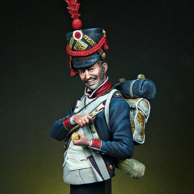 Französischer Infanterist 1807, Resin-Modellfigur, Büste, 1/12, unmontierter und unbemalter Bausatz - Bild 1