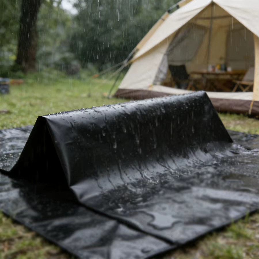 Wasserdichte Picknickmatte aus PVC für Camping und Outdoor, Farbe: Schwarz - Bild 3