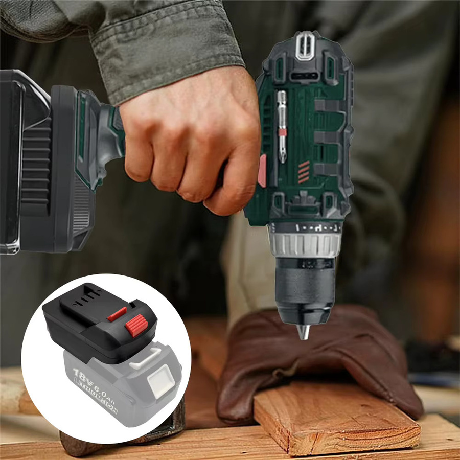 Batterieadapter-Konverter für 18V Li-Ion-Akkus von Makita, Dewalt, Bosch und Milwaukee, kompatibel mit Lidl Parkside X20V Elektrowerkzeugen, Farbe: Schwarz - Bild 3