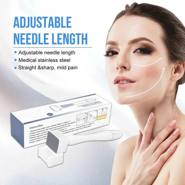 Buiti Derma Stamp Microneedling Gesichtsroller, 140 Pins, 0,25 mm, Unisex - Bild 1
