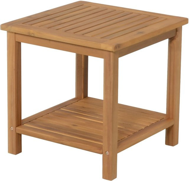 Garden Pleasure Beistelltisch Iowa aus Akazienholz in Braun, quadratisch, B/T/H: 45 x 45 x 45 cm - Bild 1