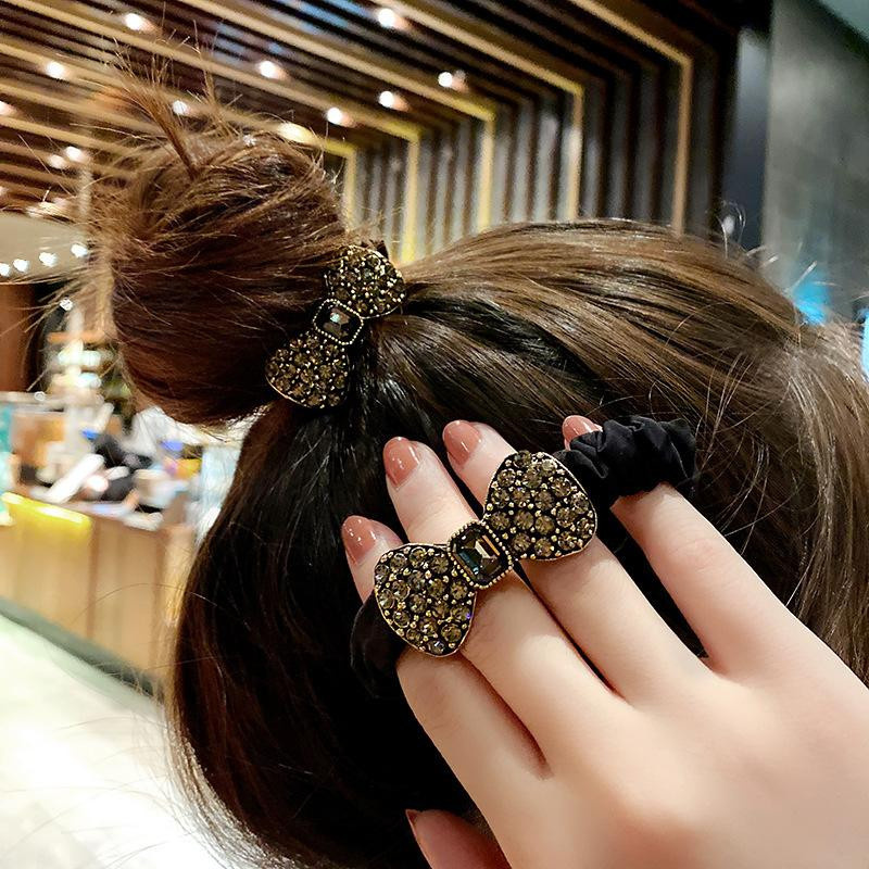 Haarring elastisch, Strass, schwarz, Damen, Mädchen - Bild 3