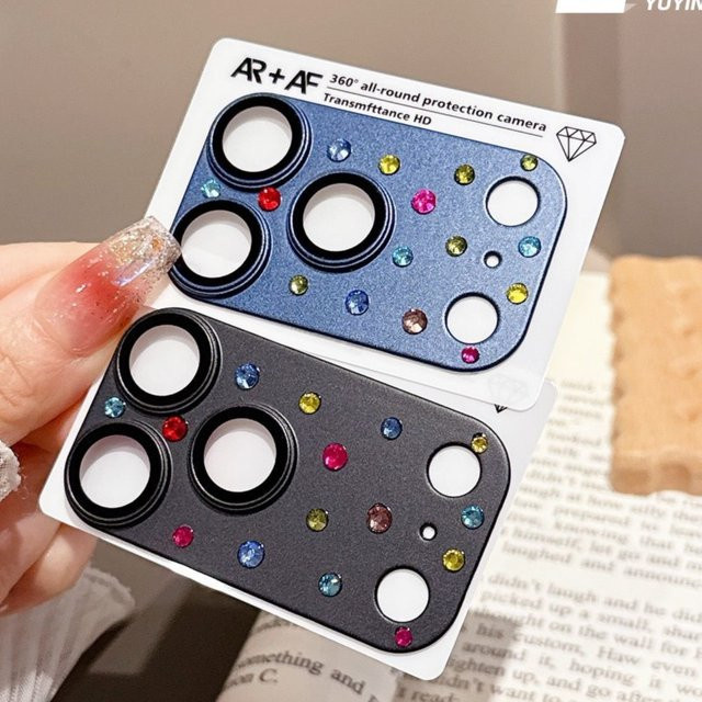 Glitzer Strass Metall Kameralinsenschutz für Apple iPhone 17 Pro Max und iPhone 17 Pro in Transparent - Bild 1