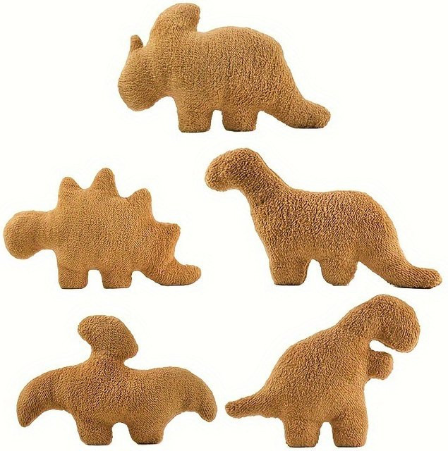 RTBXF Dino Nugget Plüschtier Kissen, Dinosaurier, Braun - Bild 1