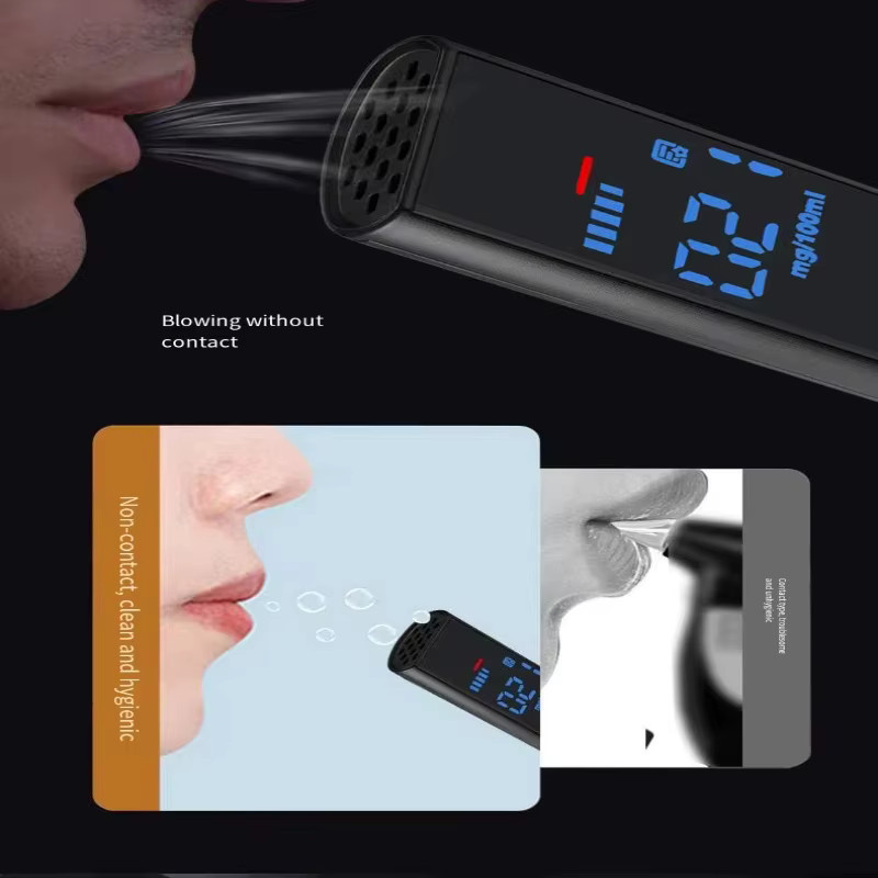 Xiaomi Elektronischer Alkoholtester mit LCD-Display in Schwarz, Wiederaufladbarer Atemalkoholtester für zu Hause - Bild 3