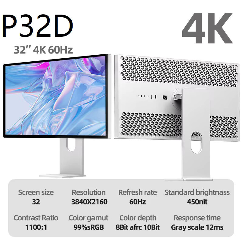 KUYCON P32D 4K UHD Monitor mit 32 Zoll, 60Hz, HDR10 und USB-C Anschluss in Silber - Bild 3