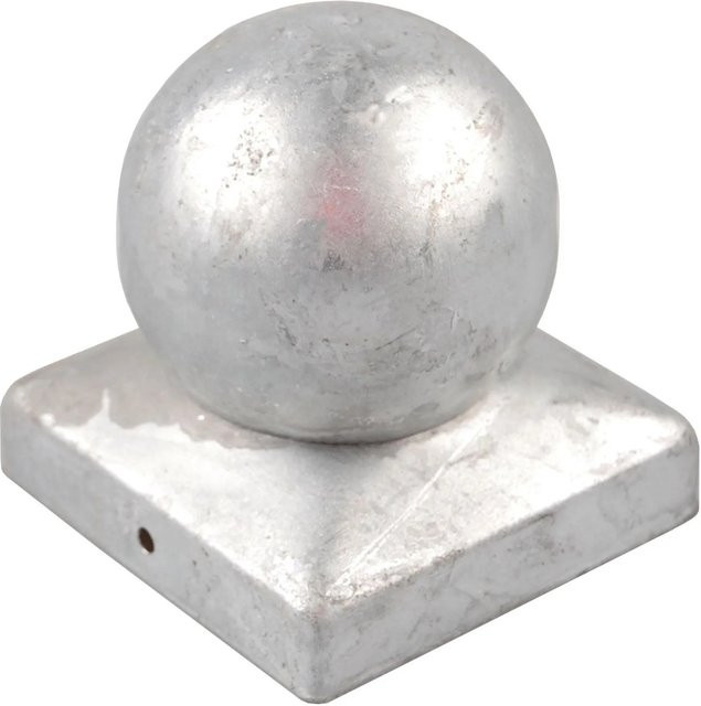 Holmwerk Pfostenkappe Kugelform aus verzinktem Stahl, Farbe Silber, für Pfosten 10 x 10 cm, Durchmesser: 10,1 cm - Bild 1