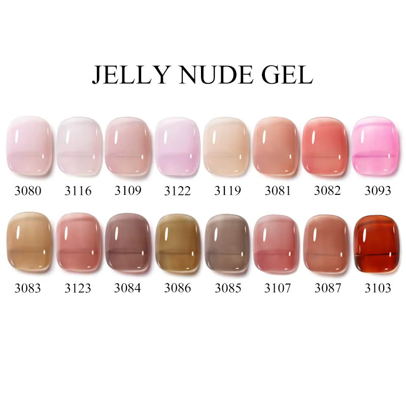 NAILCO Jelly Farbgel-Set, 2 Stück, Rosa Nude, Halbtransparent, 15 ml - Bild 4