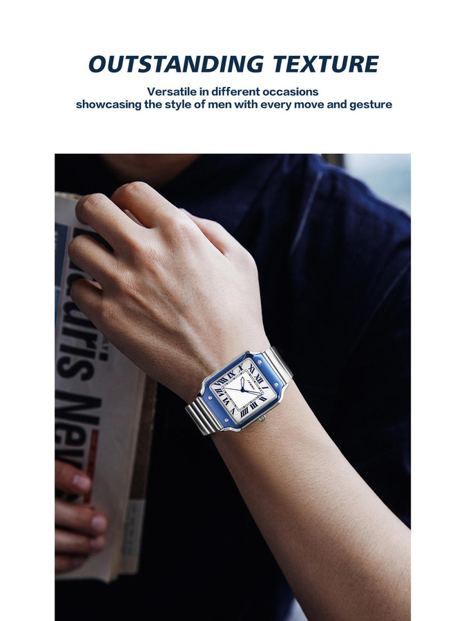 Sinobi Armbanduhr Edelstahl, Quarz, Silber, Herren - Bild 12