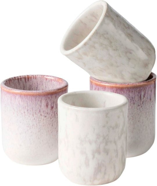 Gipfelstück Espressobecher-Set Alpenwiese aus Steinzeug in Pink und Weiß mit floralem Design - Bild 1
