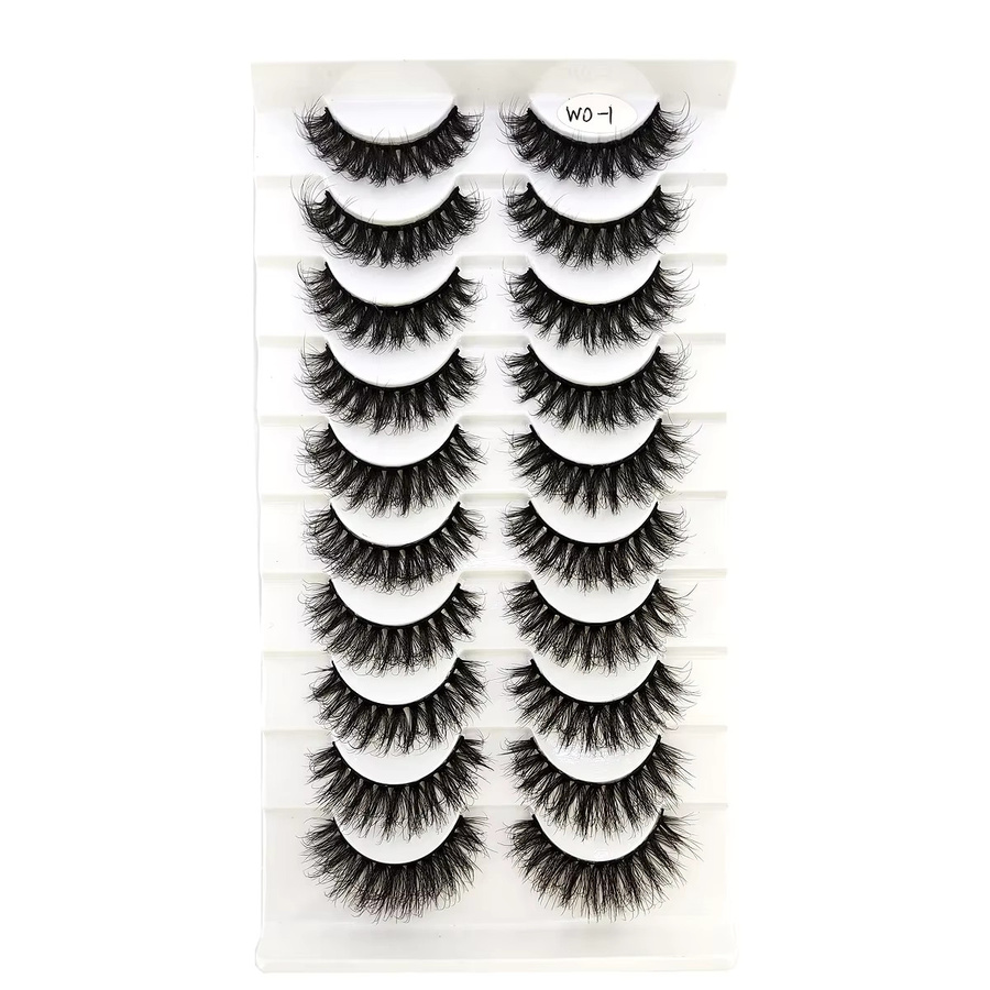 AMSDCN Künstliche Wimpern, 3D-Nerz-Naturwimpern, Black, Unisex, 10 Paar - Bild 4