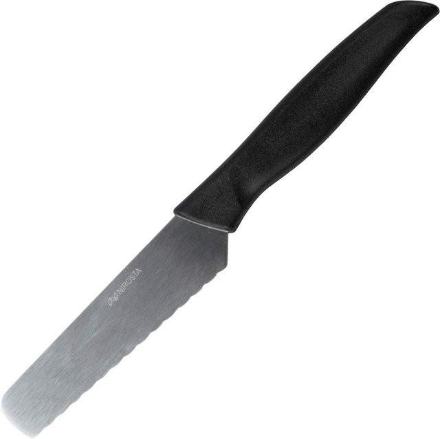 Nirosta Brötchenmesser aus Edelstahl mit Schutzhülle, Schwarz, Länge: 20 cm - Bild 1