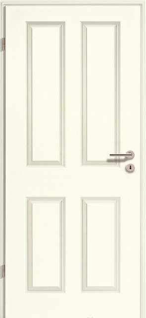 GetaDoor Zimmertür Brillant Classic 4004 Landhausstil Weiß, Lackiert, B/H: 86,0 x 198,5 cm, Linksbündig - Bild 1