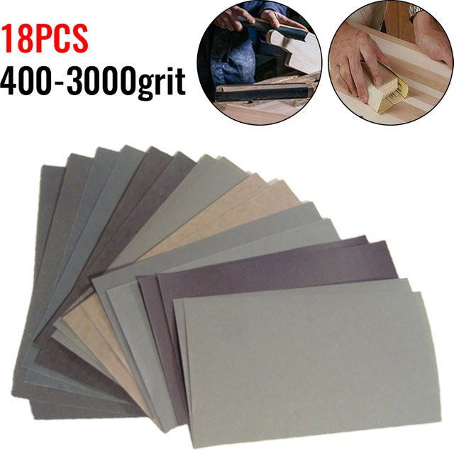 Vibratite 18-teiliges Schleifpapier-Set für Nass- und Trockenschleifen mit Körnungen von 400 bis 3000 zum Polieren und Schleifen - Bild 1