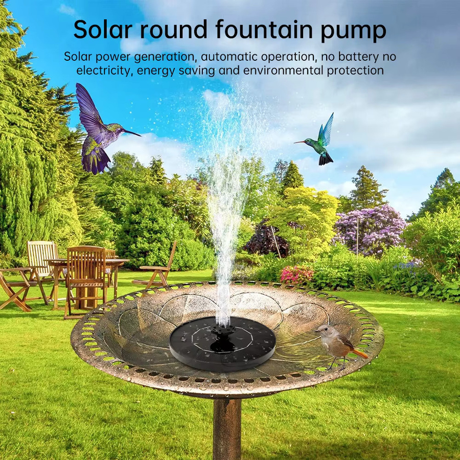 Solar-Wasserpumpe für Springbrunnen mit 4 Düsen und 150 l/h Förderleistung für Garten und Vogelbad - Bild 2