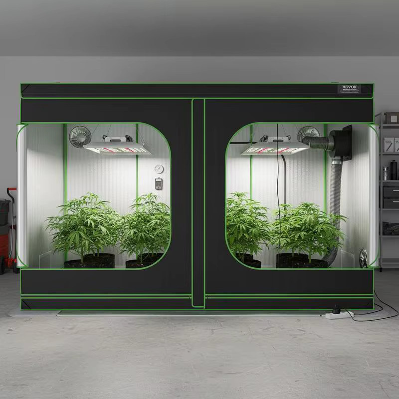 Growbox Indoor-Grow-Zelt aus schwarzem 600D Oxford-Gewebe mit 19 mm Stahlrahmen, B/T/H: 305 x 305 x 203 cm - Bild 2