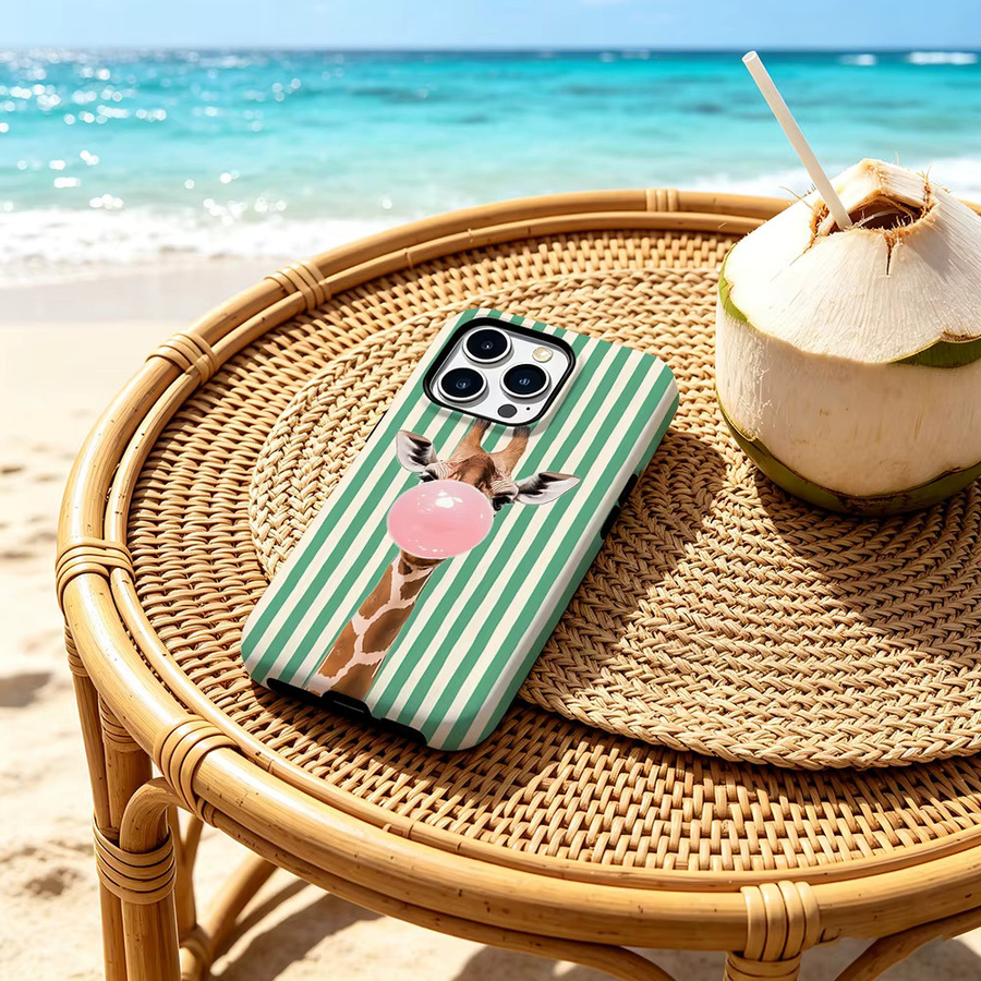 CaseChic Matte Bumper Schutzhülle mit MagSafe Kompatibilität für iPhone 17 16 15 14 Plus Pro Max, Stoßfeste Bubble Giraffe Design, Mehrfarbig - Bild 4