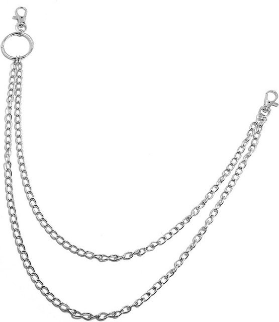 Hosenkette, doppellagig, Metall, Unisex, white - Bild 1