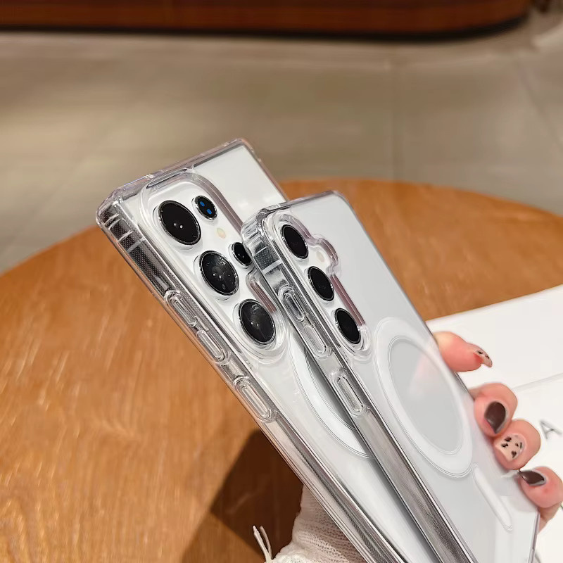 Magnetische Schutzhülle aus hartem PC und Acryl für Samsung Galaxy S25 S24 S23 S22 S21 FE Plus Ultra A16 A36 A56 A26 S25edge 5G, transparent - Bild 3