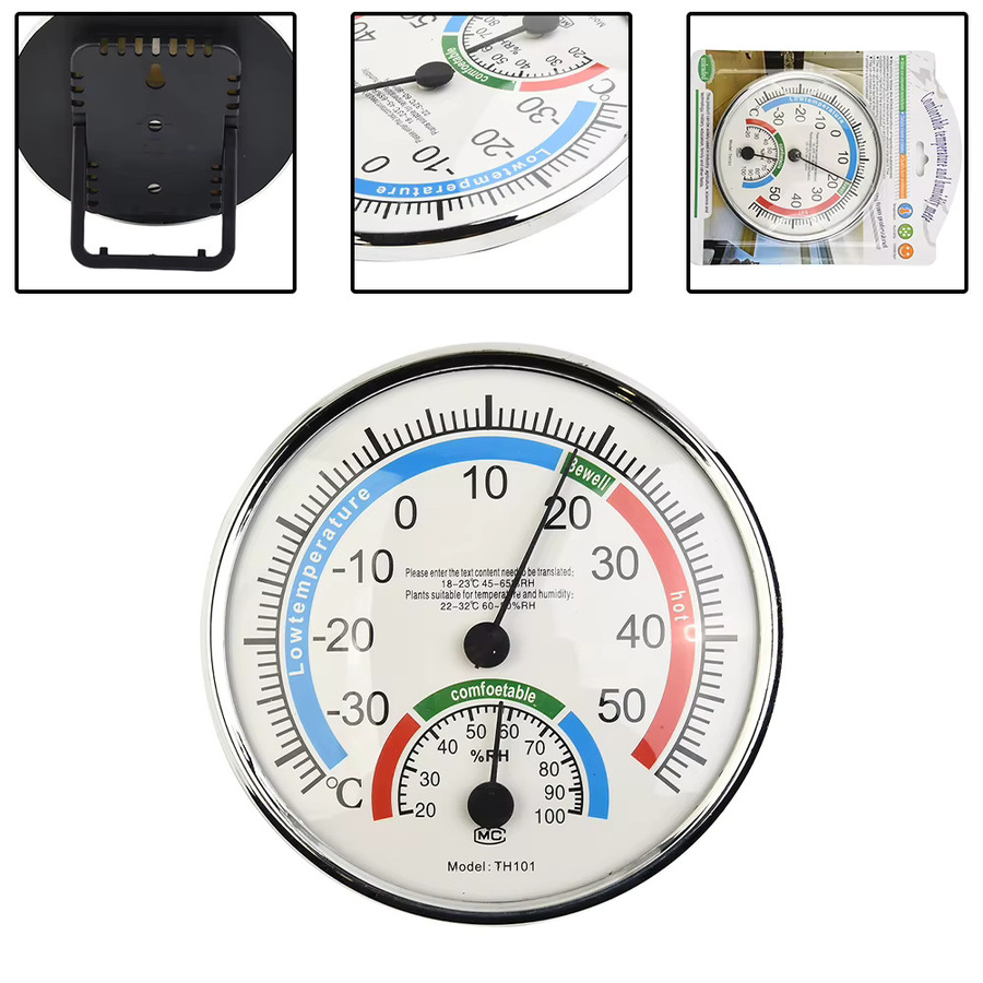 HpLive Thermometer Hygrometer analog in Weiß zur Messung von Temperatur und Luftfeuchtigkeit mit Messbereich -30 bis 50 °C - Bild 4