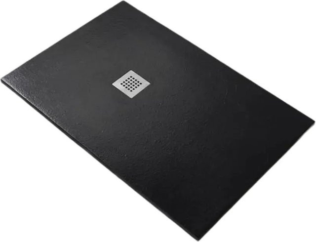 Frascio New Technology Duschwanne Vulcano Line Schwarz aus Mineralguss mit Abfluss B/T: 90 x 70 cm - Bild 1