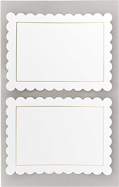 Rico Design Paper Poetry Office Sticker Etiketten weiß mit Rosette B: 8,5 cm, H: 6,2 cm, 4 Bogen - Bild 1