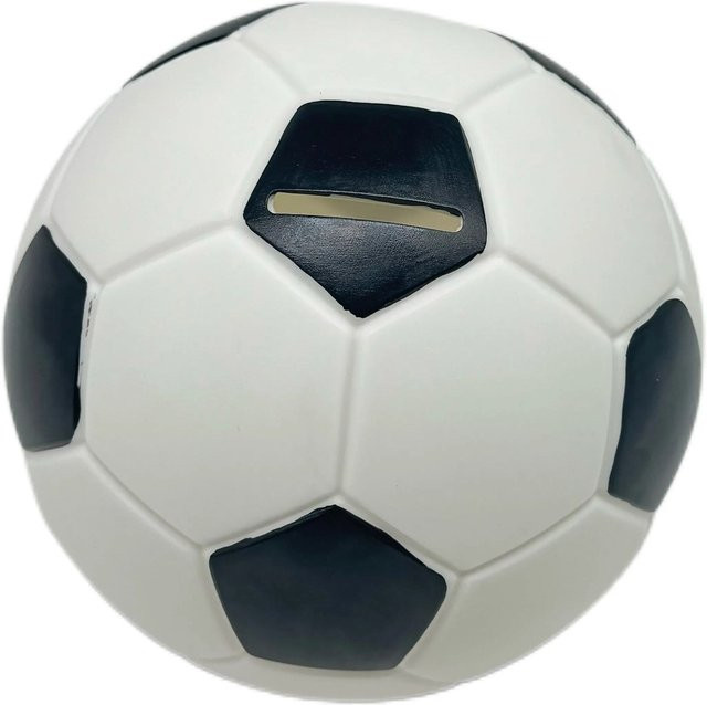 Relaxdays Fußball Spardose aus Kunstharz und Kunststoff in Schwarz und Weiß, B/T/H: 15 x 15 x 15 cm - Bild 1