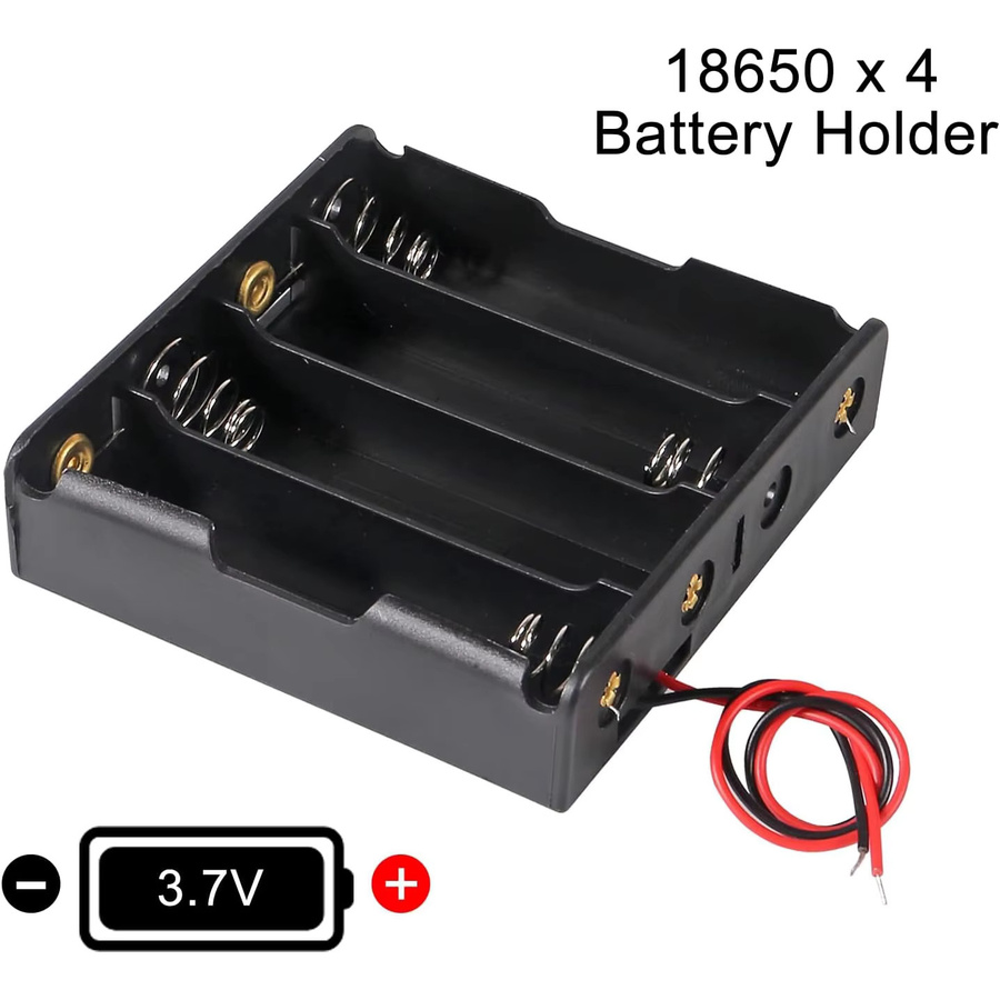 4er Set 18650 Batteriehalterung aus Kunststoff in Schwarz für 3,7 V Akkus - Bild 5