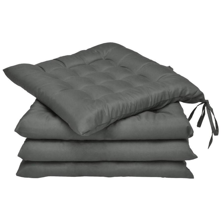 Beautissu 4er Set Stuhlkissen Lea Anthrazit B/B: 40 x 40 cm - Bild 2
