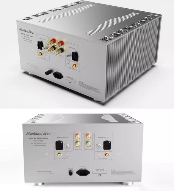 GZbotolave FM711MK2 Audioverstärkergehäuse aus Vollaluminium in Silber mit großem Kühlkörper, B/T/H: 430 x 220 x 420 mm - Bild 1