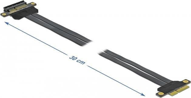 Delock PCIe x4 auf x4 Riser Card mit flexiblem Kabel, Schwarz - Bild 2