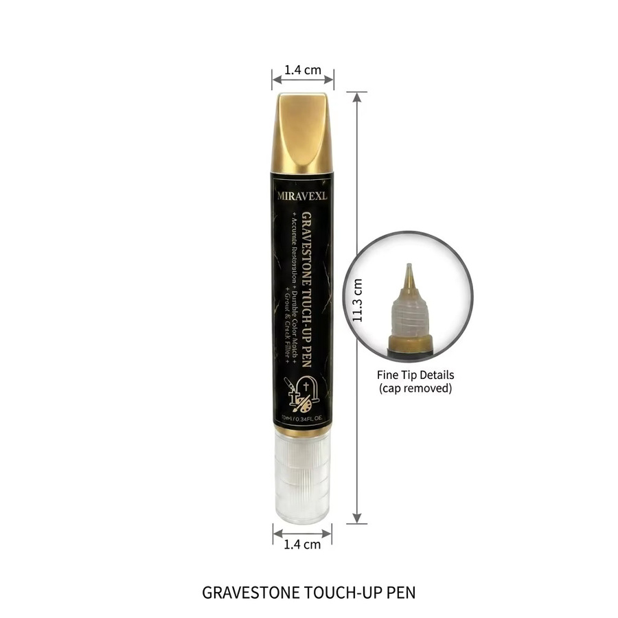 Goldener Grabstein-Farbstift mit wasserfester und schnelltrocknender ölbasierter Tinte zur Aufarbeitung von Gedenksteinen - Bild 6