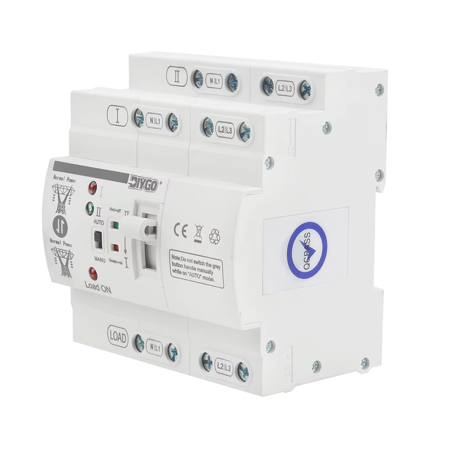 DIY GO DIN-Schienen Mini-ATS Automatischer Umschalter für unterbrechungsfreie Stromversorgung 80A 220V/110V in Weiß - Bild 1