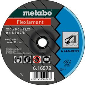 Metabo Flexiamant Schruppscheibe für Stahl, gekröpfte Ausführung, Durchmesser: 230 mm, Breite: 6,0 mm, Bohrung: 22,23 mm - Bild 1