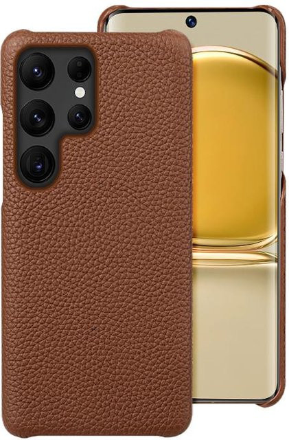 Echte Leder Handyhülle für Samsung Galaxy S24 Ultra S23 Plus S22 Ultra S21 Ultra S20 Ultra S24 S23 S21 S20 in Braun - Bild 1