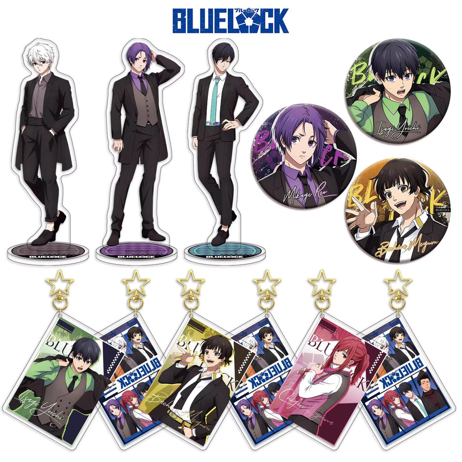 Bandai Blue Lock Anzug-Serie, Acryl-Ständer, Schlüsselanhänger, Abzeichen, 3-teiliges Set - Bild 2